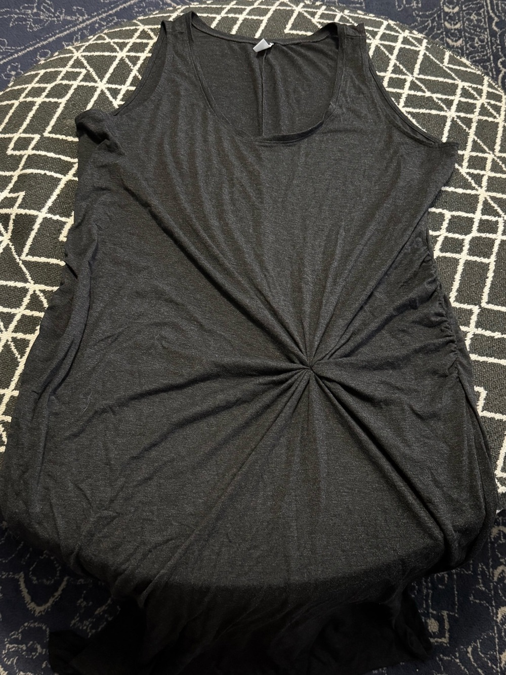 Old Navy Charcoal Gray Maxi Dress XXL Side Slit Sleeveless